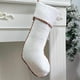 thumbnail image 1 of Medias navideñas en blanco de terciopelo de Color sólido de alta calidad, medias navideñas personalizadas con monograma y borla, 1 of 4