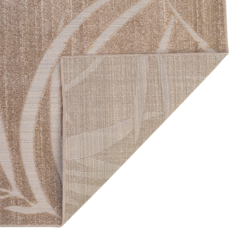 Unique Loom Outdoor Botanical Area Rug - 6' X 9' Rectangle, Brown/Beige, Stain Resistant