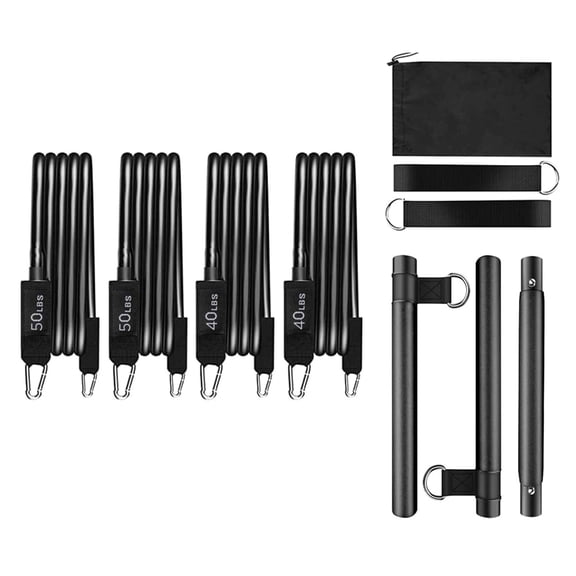 Pilates Rod Kits with Resistance Band for Legs, Hip, Waist and Arm Exercise