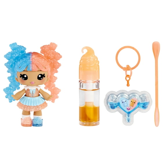 Yummiland Lip Gloss Doll: Mystery Color Change Gwen Gummybear, DIY Lip Gloss   Removable Keychain, Cosmetic Play, Collectible, Ages 4 