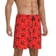 thumbnail image 2 of Balery Red Ladybugs On White Dotted Pantalones cortos de pijama de punto de algodón para hombre con cinturilla y bolsillos-Medium, 2 of 6