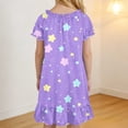 thumbnail image 6 of HAOTAGS Girls Casual Dress, Breathable Puff Short Sleeve Soft Cute Graphic Ruffle Flowy Home Sleepwear Dress Multicolor Size 8, 6 of 9