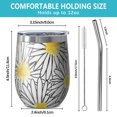 thumbnail image 5 of 12oz Stemless Wine Tumblers White Daisy Flower Black Lines Pattern Vacuum Insulated Stainless Steel Travel Tumbler Cups Mug with Lid and Straw for Champaign,Cocktail,Beer with Cleaning Brush, 5 of 5