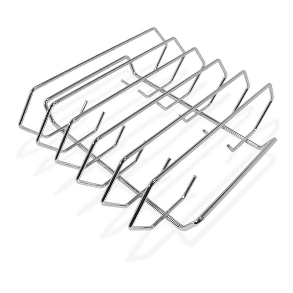 Rib Rack For Grilling- Vertical Holds 5 Full Slabs - 14" Wide - Fits Perfect in Big Green Egg Large & Kamado Joe Classic - Bonus FREE Instant Read Meat Thermometer