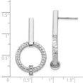 thumbnail image 3 of FB Jewels Leslie's Sterling Silver Polished CZ Diamond Cut Dangle Post Earrings, 3 of 3