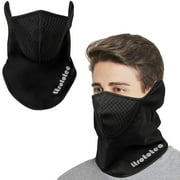 Ltrototea Winter Balaclava Neck Warmer Gaiter Fleece Breathable Headwear for Men Windproof Scarf/Bandanas for Skiing Snowboarding Black