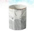 thumbnail image 4 of 1Pc Marble Pattern Ceramic Storage Cup Nordic Style Pen Holder Cosmetic Brushes Storage Container (Grey with Gold Rim), 4 of 9