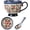 A, variant on Bohemian Ceramic Coffee Mug Set 17.6 oz with Lid Spoon, Hand Painted Polish Style Large Bobo Cappuccino Mug, Microwave Dishwasher Safe Vintage Floral Gift for Women Mom