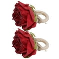 thumbnail image 4 of 2 uds novedad servilleta de madera hebilla anillo de servilleta Floral Artificial para decoración de mesa de Festival rojo vino, 4 of 8