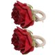thumbnail image 4 of 2 uds novedad servilleta de madera hebilla anillo de servilleta Floral Artificial para decoración de mesa de Festival rojo vino, 4 of 5