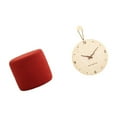 thumbnail image 7 of Dualoai Minimalist Ottoman Footstool Bench with Decorative Wood Wall Clock Modern Nordic Cylinder Stool and Hanging Ornament for Office Bedroom Nursery Apartment, 7 of 7