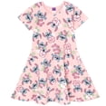 thumbnail image 1 of Vestido de skater Disney Lilo & Stitch para niñas pequeñas rosa 6, 1 of 6