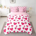 thumbnail image 2 of Feelyou Chic Love Heart Bedding Comforter Set 7pcs for Kid, Abstract Grey Queen Bedding Sets, Modern Fashion Cartoon Reversible Queen Sheet Sets, Lightweight Room Decor, 2 of 7
