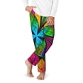 thumbnail image 2 of Wukai Multicolored Beautiful Flower Print Teenagers' Pajama Pant Sleep Pajama Lounge Pant PJ Bottoms with Pockets and Button Fly(Available in Big & Tall)-Small, 2 of 6