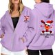 thumbnail image 1 of WILLBEST Sudadera con Capucha para Mujer, Estilo Casual, con Estampado Navideño, Cremallera, Manga Larga, Bolsillo y Cordón Ajustable Chica​​, 1 of 8