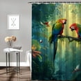 thumbnail image 2 of Orinice Birds Branch Forest Bathroom Decor Set with Hooks, Colorful Luxurious Graphic Print Polyester Fabric Fashion Curtain Decoration, Chic Modern Shower Curtain 60x72, 2 of 7