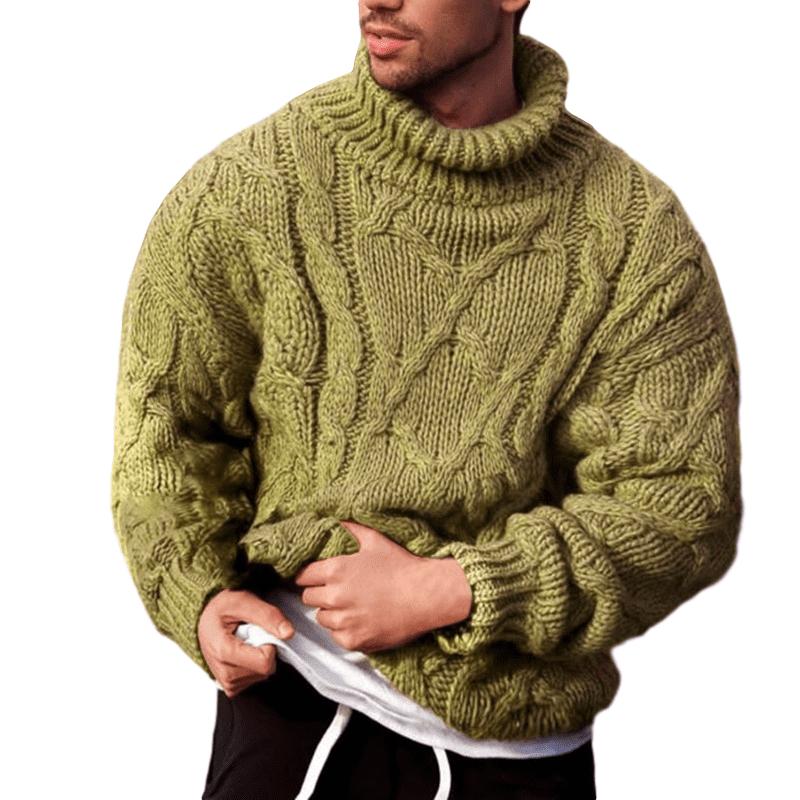 Winter Thick Sweater Men Slim Fit Turtleneck Mens Christmas Sweater Jumper New 