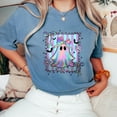 thumbnail image 6 of Pastel Holographic Ghost Halloween T-Shirt, Cute Kawaii Bow Ghost Tee, Aesthetic Spooky Graphic Shirt, Soft Gothic Pastelcore Top, 6 of 7