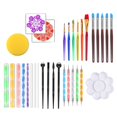 thumbnail image 1 of Pattern Dotting Tools Set Stone Painting Kit Pen Brushes Stencil Drawing Art, 1 of 6