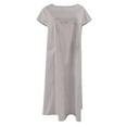 thumbnail image 5 of Vestido largo informal de verano para mujer - Cuello redondo con bolsillos para viajar, 5 of 5