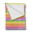 thumbnail image 2 of Ethnic Soft Flannel Fleece Throw Blanket, Motifs Pattern with Tents Angled Lines on Ombre Background, Cozy Plush for Indoor and Outdoor Use, 60" x 80", Multicolor, by Ambesonne, 2 of 5
