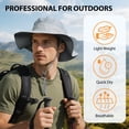 thumbnail image 5 of OZERO UPF 50+ Sun Hats for Women Men - Wide Brim Summer Mesh Hat UV Protection Packable Boonie Bucket Fishing Camping Safari Beach Hats for Ladies Hiking, 5 of 7