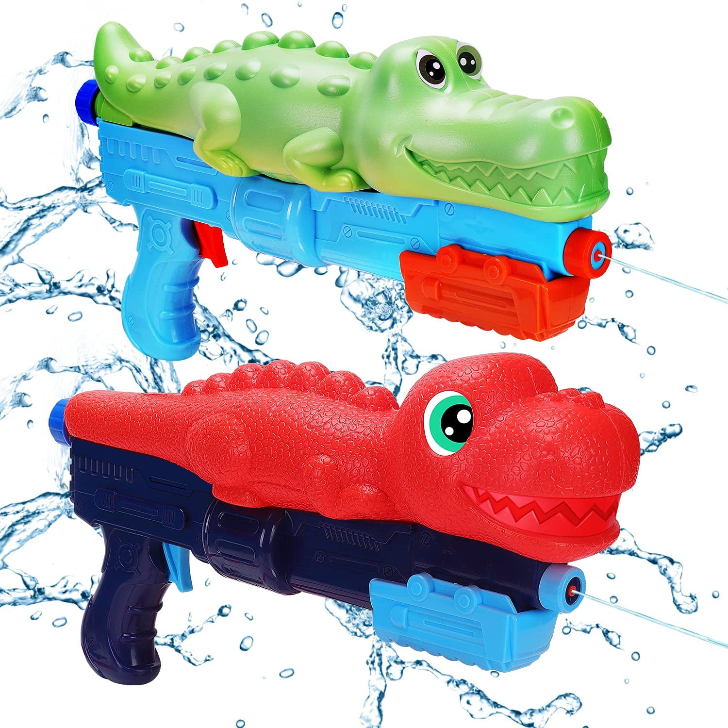 Water Guns for Kids Dinosaur Squirt Guns Long Range 2 Pack Toddler Gun
