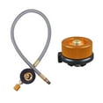 thumbnail image 1 of MasteelfCA 1 Set BZ1164-2 Wire Mesh Tube Gas Tank Inflation Flat Gas Tank Inflation with Camping Stove Convert Adapter Nozzle Bottle Type Propane Auto-Off Gas Cartridge (Golden), 1 of 7