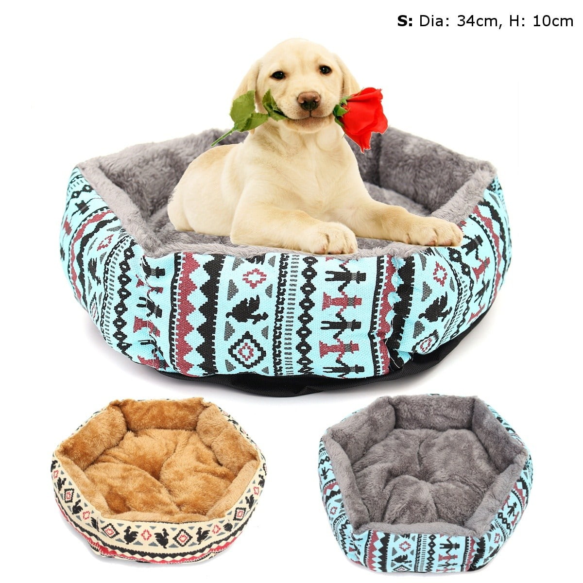 Removable Pet Dog Cat Bed Puppy Nest Cushion House Blanket Soft Warm Removable Pet Dog Cat Bed Puppy Nest Cushion House Blanket Soft Warm Round Kennel Mat Basket S Size 14 4 Com