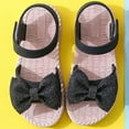 thumbnail image 5 of Toddler Kids Girls Soild Bowknot Princress Shoes Soft Sole Non First Walkers Prewalker Beach Shoes Sandals Toddler Girl Sandals Size 6 Baby Girl Sandals Size 5, 5 of 7