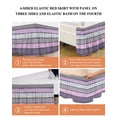 thumbnail image 5 of Purple Grey Stripes Bed Skirt Queen Size 16" Drop Vintage Coastal Style Wood Texture Ruffled Wrap Around Bed Skirts Adjustable Elastic Bedskirt Dust Ruffle for Queen Size Bed, 5 of 7