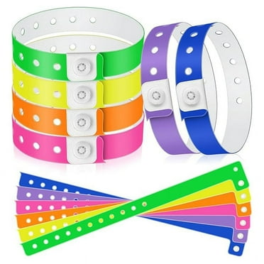 48pcs Vinyl Wristbands Plastic Event Wristbands Colorful Wristbands for Events Concert Carnival Nightclub, Set 2