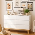 thumbnail image 4 of 6-Drawer Dresser,White Double Dresser,Wood Storage Cabinet for Living Room,Chest of Drawers for Bedroom,White02, 4 of 7