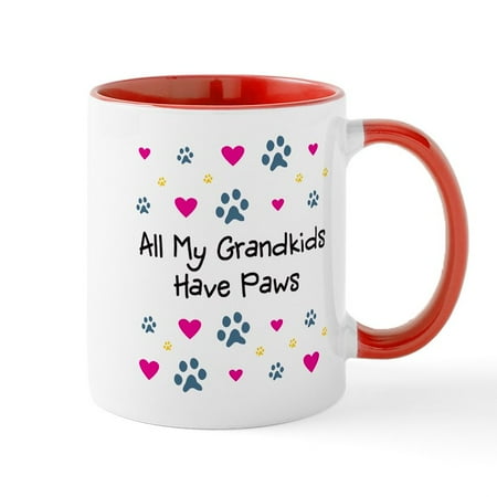 

CafePress - All My Grandkids Have Paws Mug - 11 oz Ceramic Mug - Novelty Coffee Tea Cup