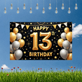 thumbnail image 2 of Decorative Banner Happy 13th Birthday Balloon Theme Polyester Material Celebrate for Birthday Party Teen Celebration Event, 2 of 7