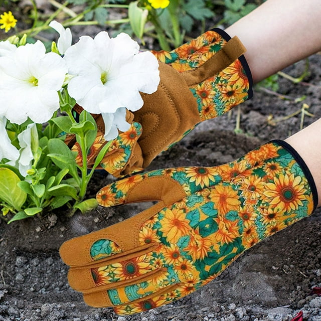 Gloves (Gardening) Breathable Flexible Work Hand Protective Screen Guard for Weeding Pruning in Home Garden Use