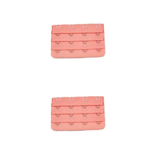 Jumpingount Correa de extensión extensores de sujetador hebilla 4 ganchos accesorios prácticos transpirables reemplazo ajustable 3 filas rosa rosa durazno 2piezas
