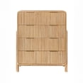 thumbnail image 2 of Benjara Cid Tori 47 Inch Tall Dresser Chest, 4 Fluted Drawers, Gold Handles, Brown, 2 of 6