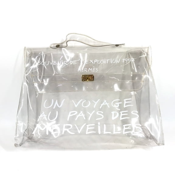 Pre-Owned HERMES Vinyl Kelly Tote Bag Handbag Women's Clear (Fair)