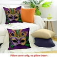 thumbnail image 4 of YILUYINQING Mardi Gras Mask Throw Pillow Cover Buffoon Cartoons Colorful Purple Yellow Green Pillow Covers  Soft Couch Cushion Case for Bedroom Sofa Living Room Home Decor 24x24in, 4 of 5