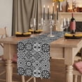 thumbnail image 2 of Black Morocco Table Runner, Traditional Tribal Abstract Geometric Art Washable Cotton Linen Table Runners 120 Inches Long, Dresser Scarf Runner for Dining/Living Room/Kitchen/Square Tables 13''x120'', 2 of 9