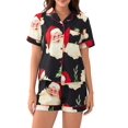 thumbnail image 1 of Conjunto de pijama Luckinbaby para mujer, satén y seda, Papá Noel, 1 of 6