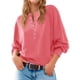 thumbnail image 1 of Suéter de Cuello Redondo con Botones para Mujer, Larga, Estilo Henley, Ideal para Otoño. Camisetas Tipo Pullover de Punto Suelto y Moderno. Rojo XXL, 1 of 7