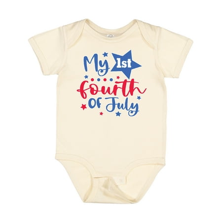 

Inktastic My 1st 4th of July with Stars Gift Baby Boy or Baby Girl Bodysuit