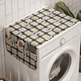 thumbnail image 1 of Retro Washing Machine Organizer, Dog Portraits in Glasses Geek Animals Nerd on Tartan Style Checkered Inspired, Anti-slip Fabric Top Cover for Washer and Dryer, Grey Pale Yellow, by Ambesonne, 1 of 1