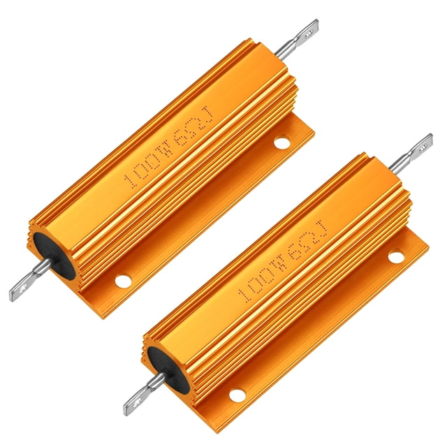 Unique Bargains 2pcs Aluminum Shell Resistor 100W 6 Ohm Wirewound for LED Replacement Converter