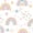 White Teal Pink, variant on Manfei Rainbow Unicorn Twin Quilt Set, Cartoon Magic Animal Twin Coverlet Set, Blue, 2pcs, 1 Bedspread and 1 Pillowcase
