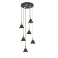 thumbnail image 1 of Lampara Colgante Iluminacion Luz Vic Cono Cafe 6 Luces, 1 of 2