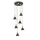 thumbnail image 1 of Lampara Colgante Iluminacion Luz Vic Cono Cafe 6 Luces, 1 of 2