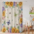 thumbnail image 6 of Shower Curtain Sunflower Daisy Butterfly Bee Shower Curtains for Bathroom Decor, Waterproof Polyester Shower Curtain Set with Hooks, Extra Long 72" x 96" Spring Floral Beige, 6 of 9